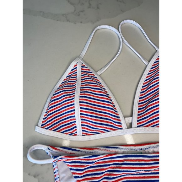 Sand Castle Bikini NWOT size M Red white and Blue striped - Picture 3 of 9